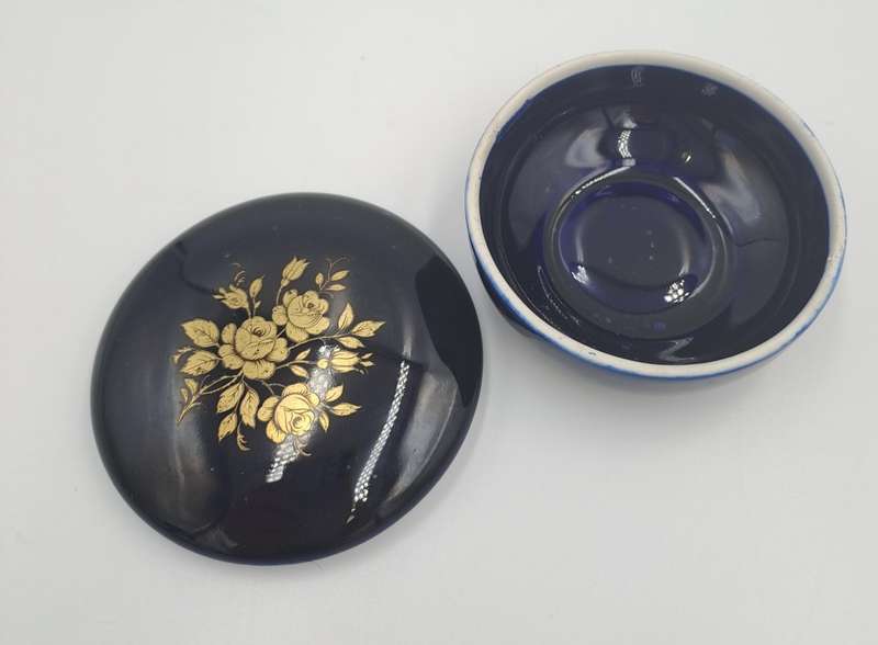 Vintage Hand Painted Jlona Porcelain Trinket Box  Made In Western Germany