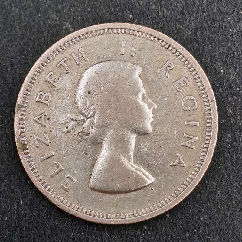 1958 South Africa Silver (.500) 2 Shillings - Elizabeth II 1st portrait