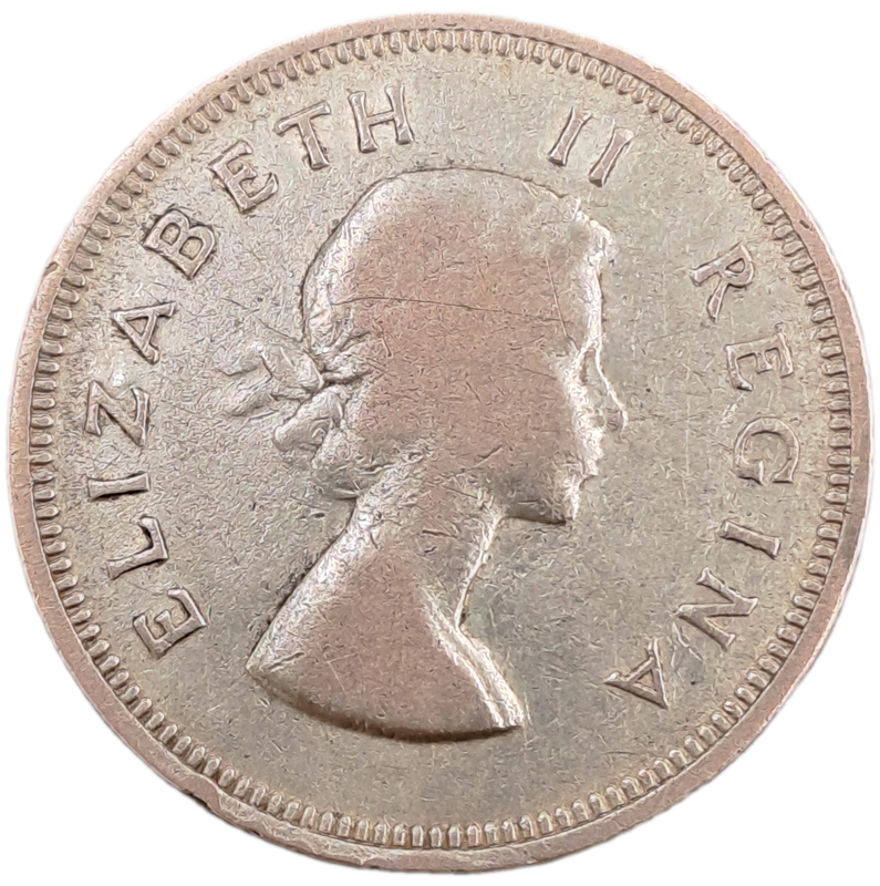 1960 South Africa Silver (.500) 2 Shillings - Elizabeth II 1st portrait