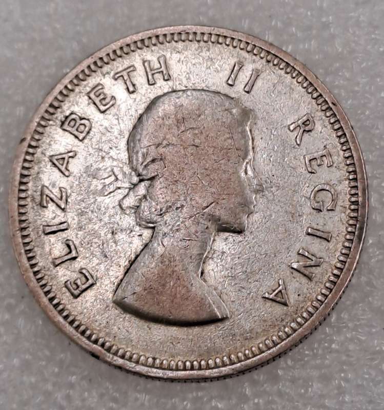 1960 South Africa Silver (.500) 2 Shillings - Elizabeth II 1st portrait