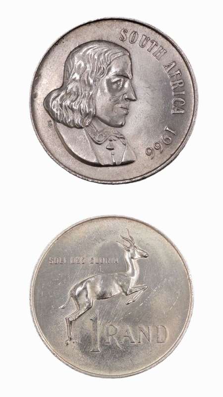 1966 South Africa Silver (.800)1 Rand English legend - SOUTH AFRICA