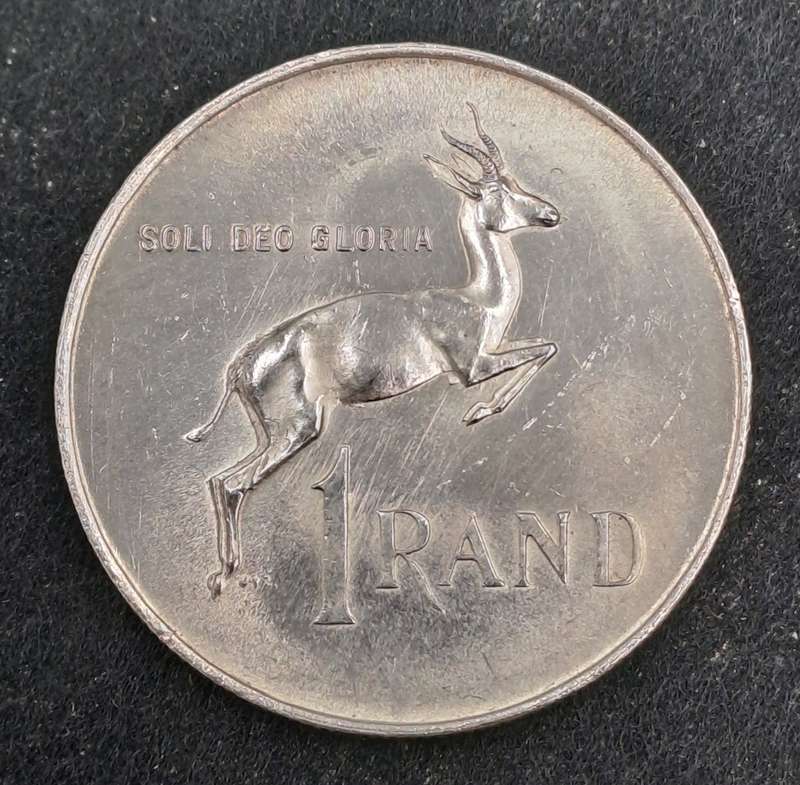 1966 South Africa Silver (.800)1 Rand English legend - SOUTH AFRICA
