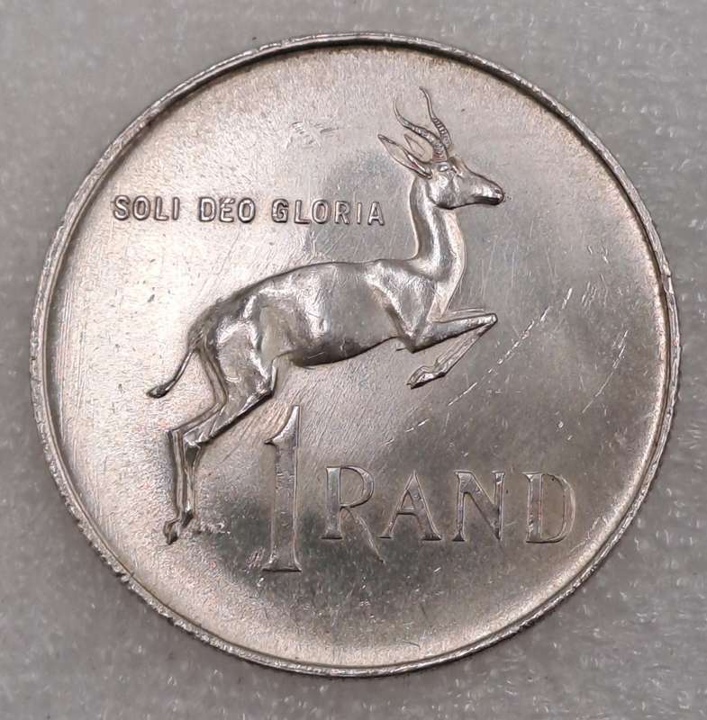 1966 South Africa Silver (.800)1 Rand English legend - SOUTH AFRICA