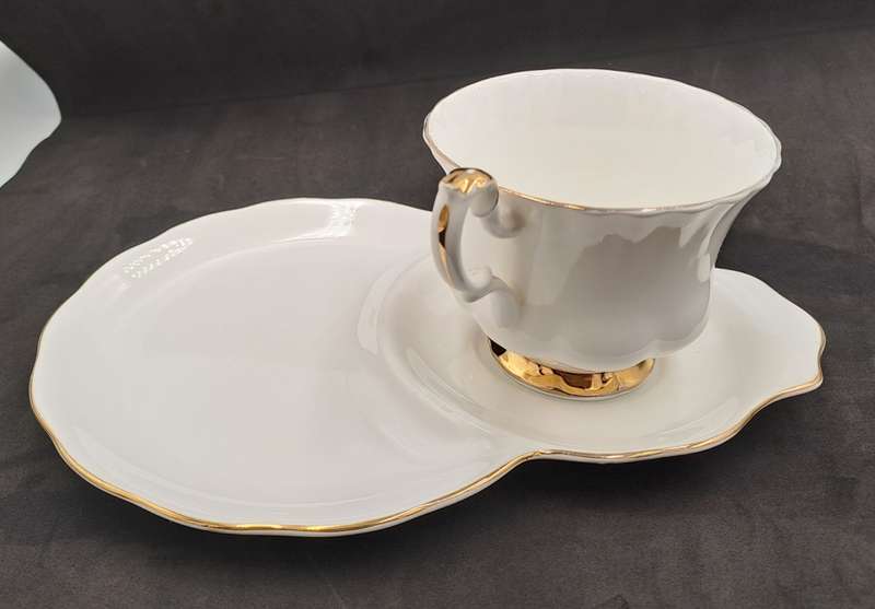 Vintage Royal Albert Tennis/Snack Set Val d`Or White and  Gold trim (2 Available)