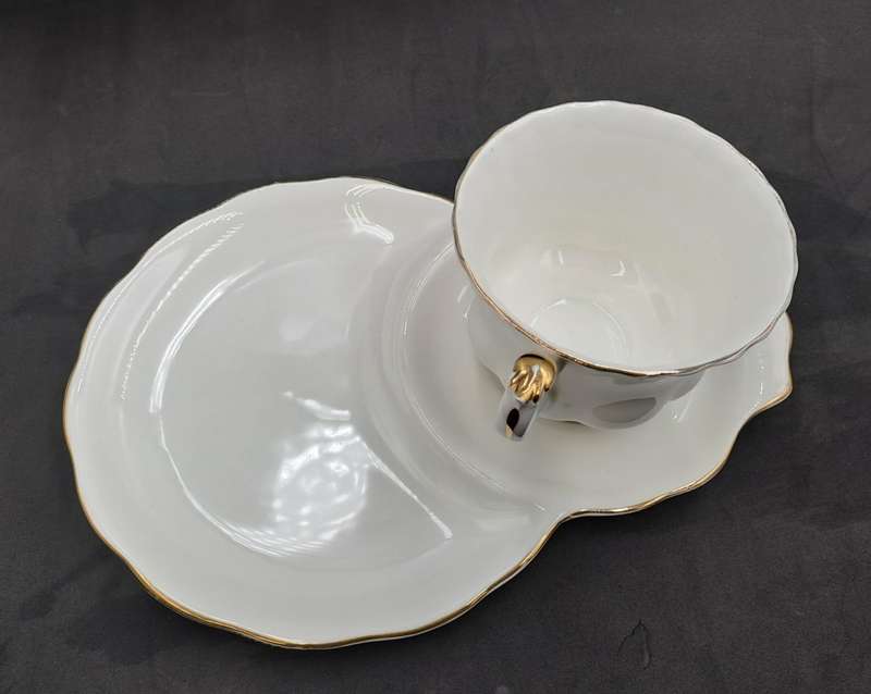 Vintage Royal Albert Tennis/Snack Set Val d`Or White and  Gold trim (Cup has a Chip)