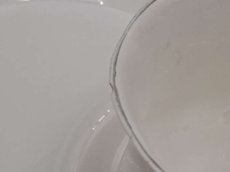 Vintage Royal Albert Tennis/Snack Set Val d`Or White and  Gold trim (Cup has a Chip)