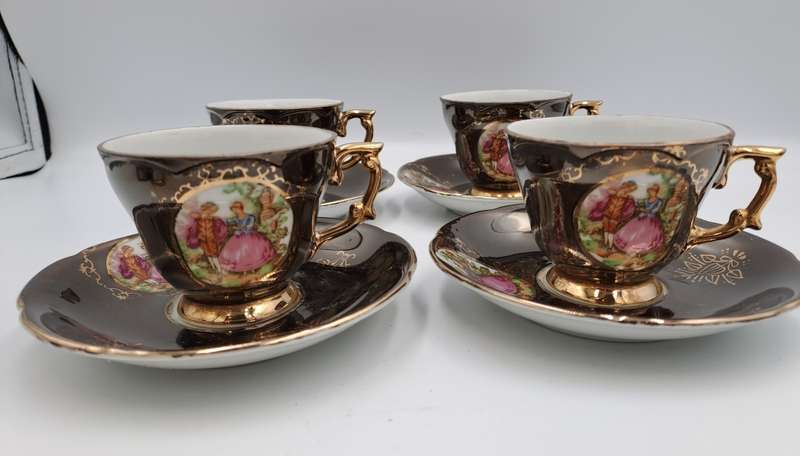 4 Small Vintage Balboa Italian Porcelain duo`s -Hand Made and Hand Painted