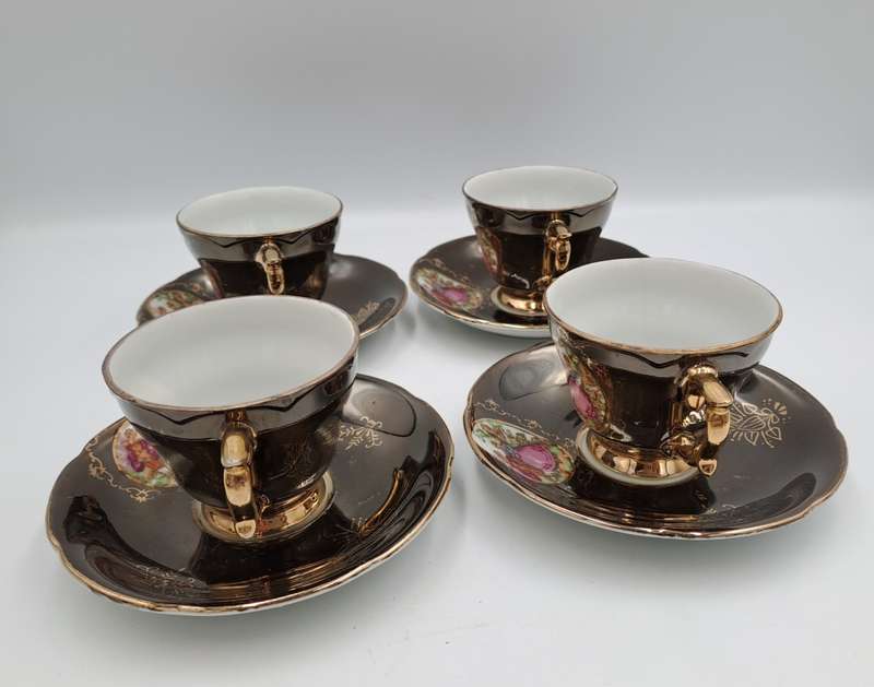 4 Small Vintage Balboa Italian Porcelain duo`s -Hand Made and Hand Painted