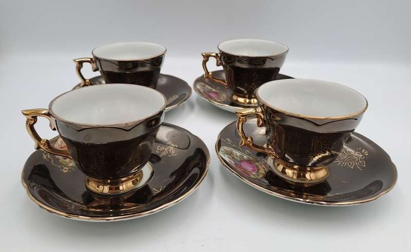 4 Small Vintage Balboa Italian Porcelain duo`s -Hand Made and Hand Painted