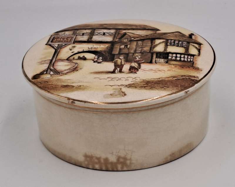 Vintage 1940`s Handley Lancaster Sandland Ware Marmalade Jar with Lid -Staffordshire England