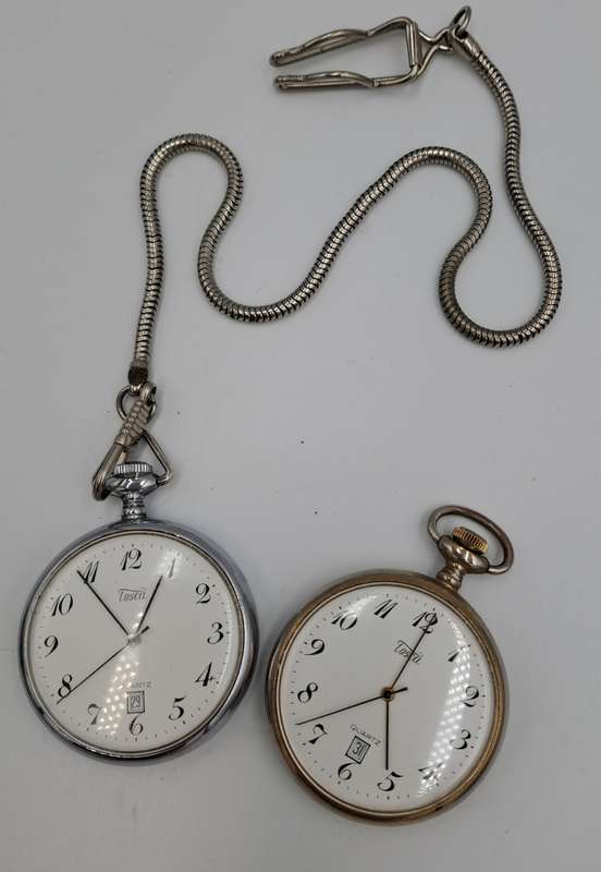 2 Vintage Tosca Quartz Pocket watches (NOT WORKING)