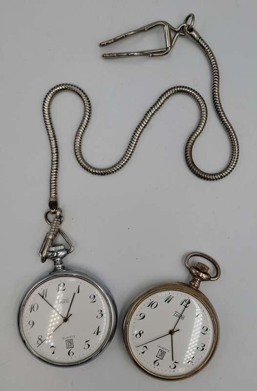 2 Vintage Tosca Quartz Pocket watches (NOT WORKING)