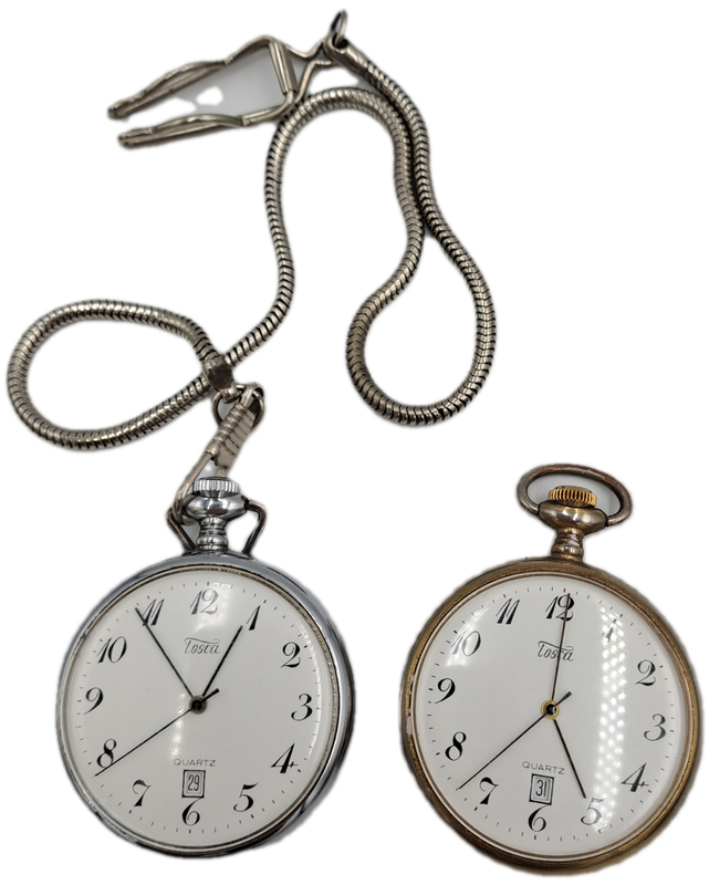 2 Vintage Tosca Quartz Pocket watches (NOT WORKING)