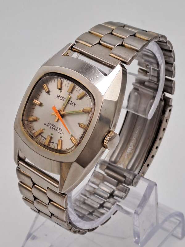 Vintage Mens Rottery Swiss Made Manual Wind Watch -Working -17 Jewels
