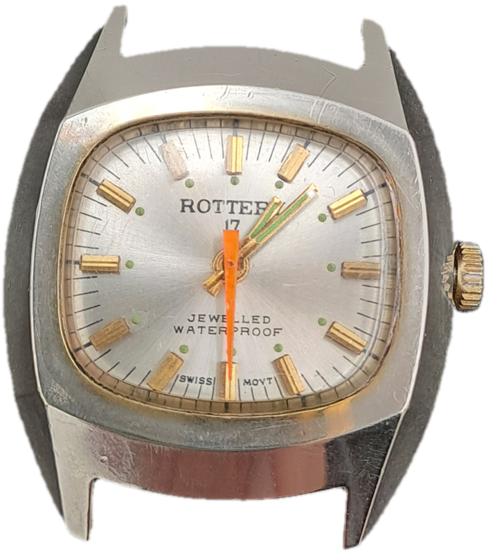 Vintage Mens Rottery Swiss Made Manual Wind Watch -Working -17 Jewels