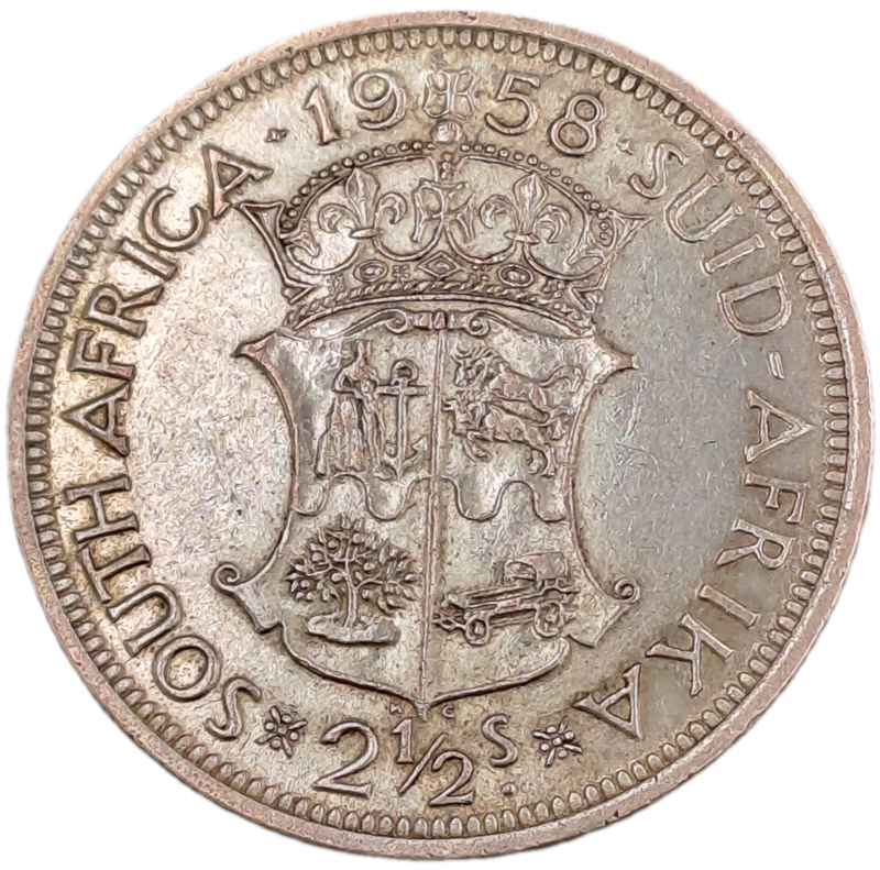 1958 South Africa Silver (.500) 2½ Shillings - Elizabeth II