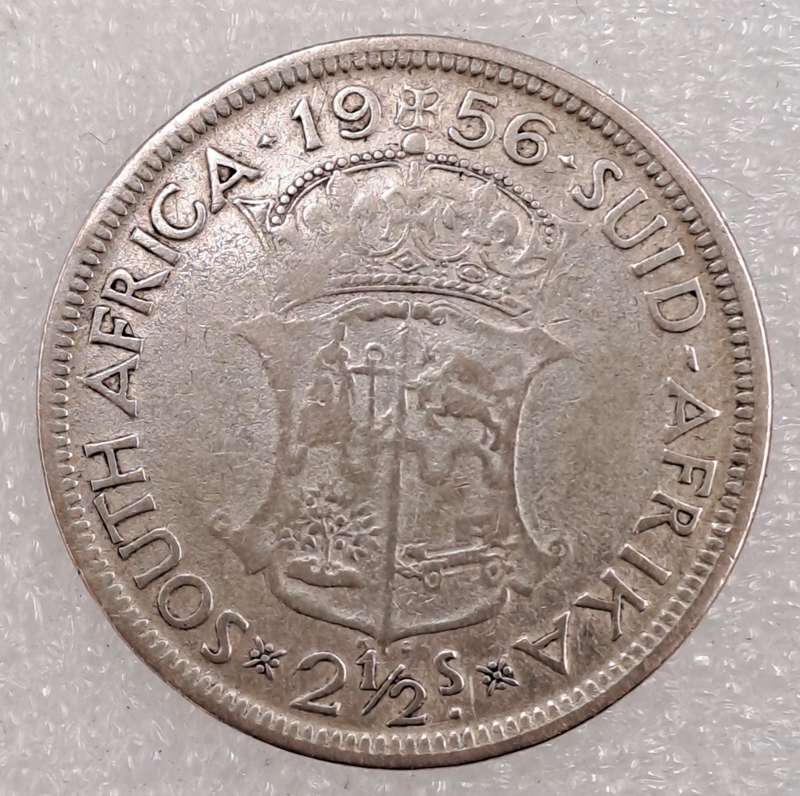 1956 South Africa Silver (.500) 2½ Shillings - Elizabeth II