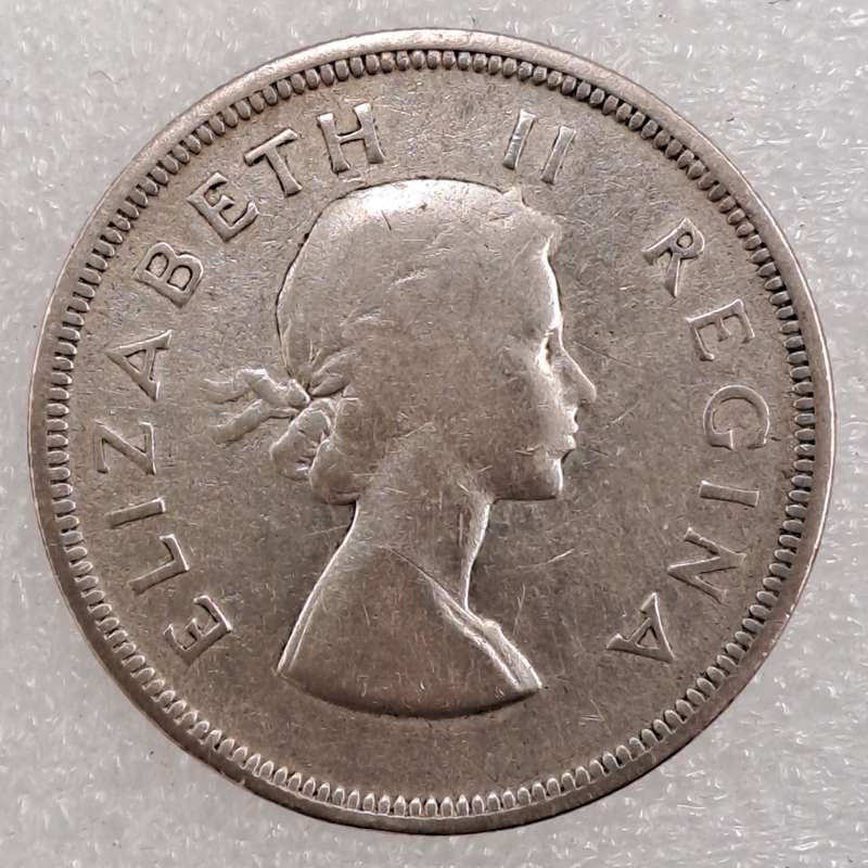1956 South Africa Silver (.500) 2½ Shillings - Elizabeth II