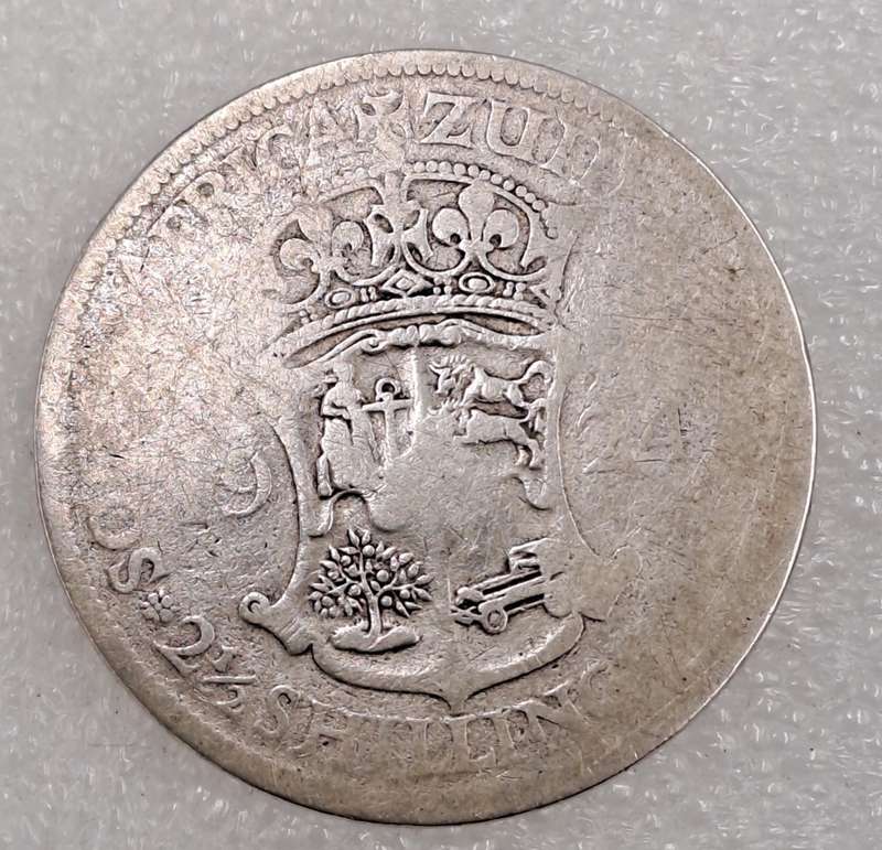 1924 Zuid Africa Silver (.800) 2½ Shillings - George V