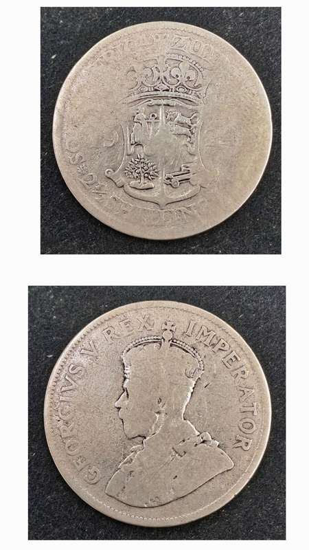 1924 Zuid Africa Silver (.800) 2½ Shillings - George V