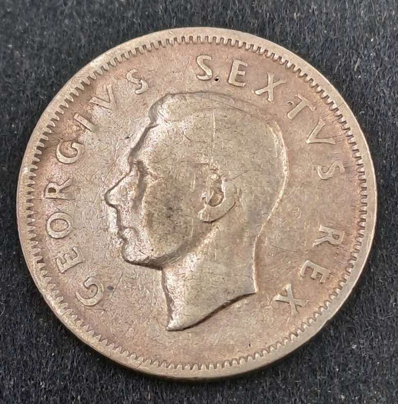 1950 South Africa Silver (.800) 1 Shillings - George VI