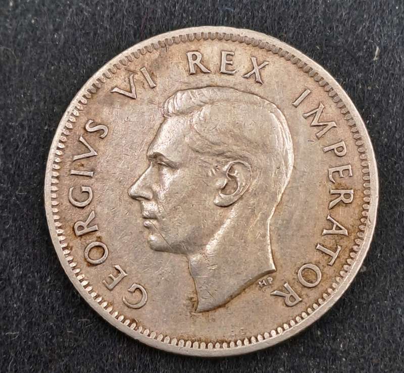 1942 South Africa Silver (.800) 1 Shillings - George VI