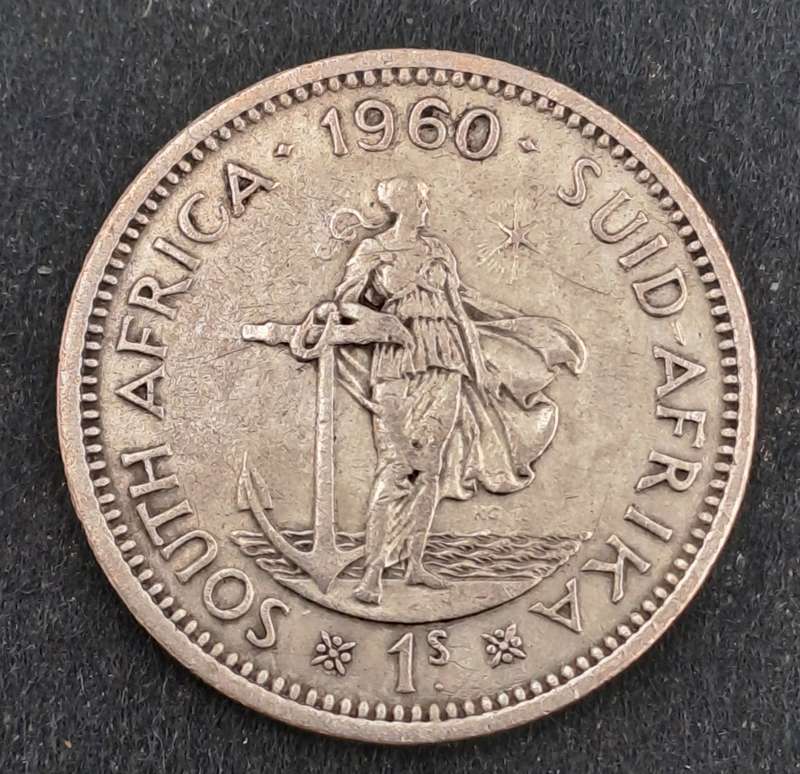 1960 South Africa Silver (.500) 1 Shillings - Elizabeth II