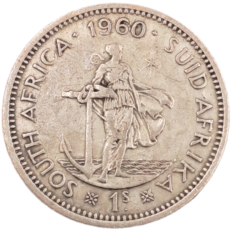 1960 South Africa Silver (.500) 1 Shillings - Elizabeth II