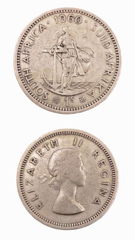 1960 South Africa Silver (.500) 1 Shillings - Elizabeth II