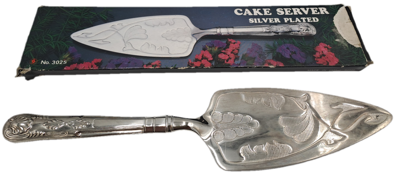 Vintage Silver Plated Cake Server -Boxed - Kings Pattern