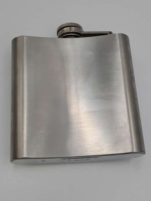 Vintage Tandy 6 Oz Hip Flask -Motorcycle skeleton