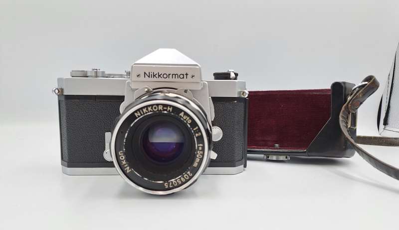 Vintage 1967-1975 Nikkormat FTn 35mm SLR Camera  with Nikkor-H Auto 1:2 f50mm Lens