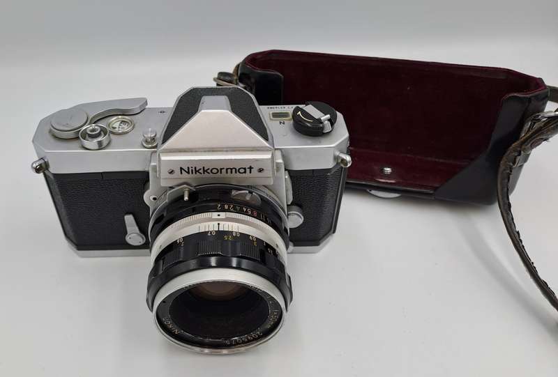 Vintage 1967-1975 Nikkormat FTn 35mm SLR Camera  with Nikkor-H Auto 1:2 f50mm Lens