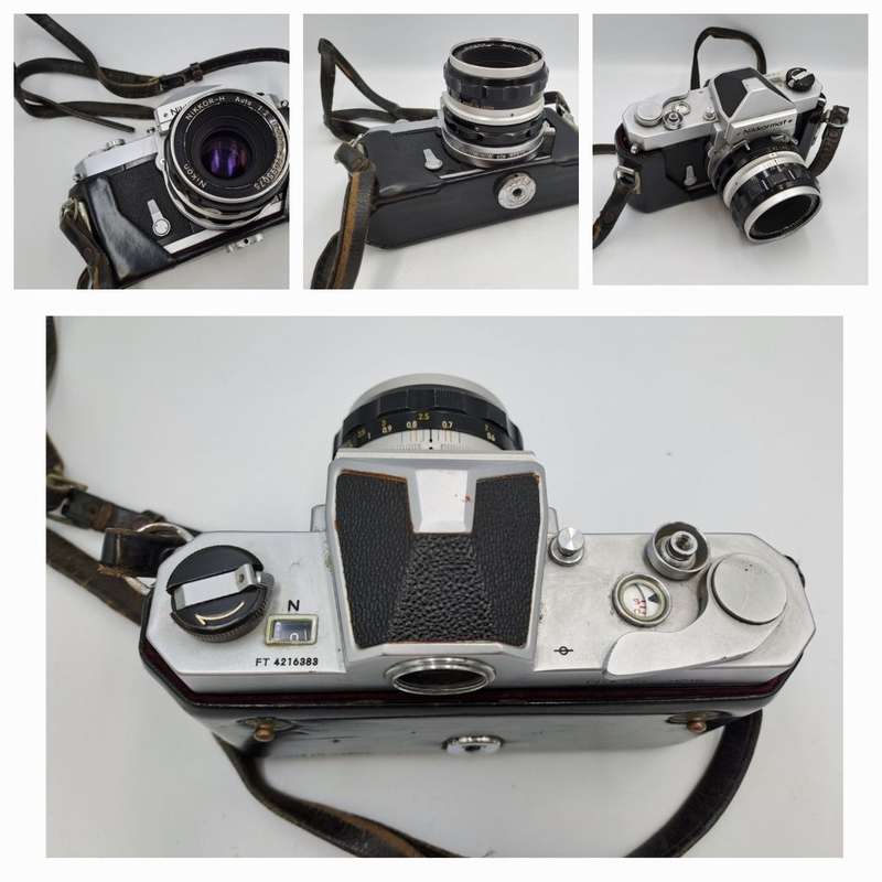 Vintage 1967-1975 Nikkormat FTn 35mm SLR Camera  with Nikkor-H Auto 1:2 f50mm Lens