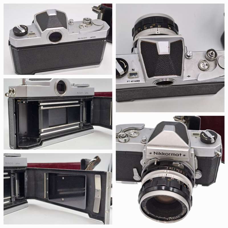 Vintage 1967-1975 Nikkormat FTn 35mm SLR Camera  with Nikkor-H Auto 1:2 f50mm Lens