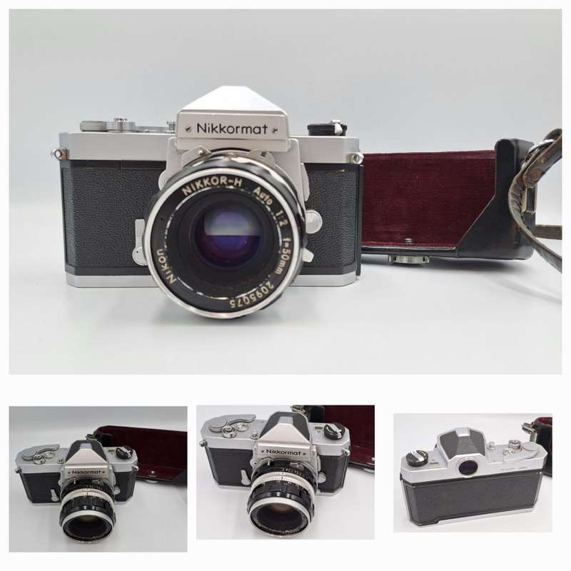 Vintage 1967-1975 Nikkormat FTn 35mm SLR Camera  with Nikkor-H Auto 1:2 f50mm Lens