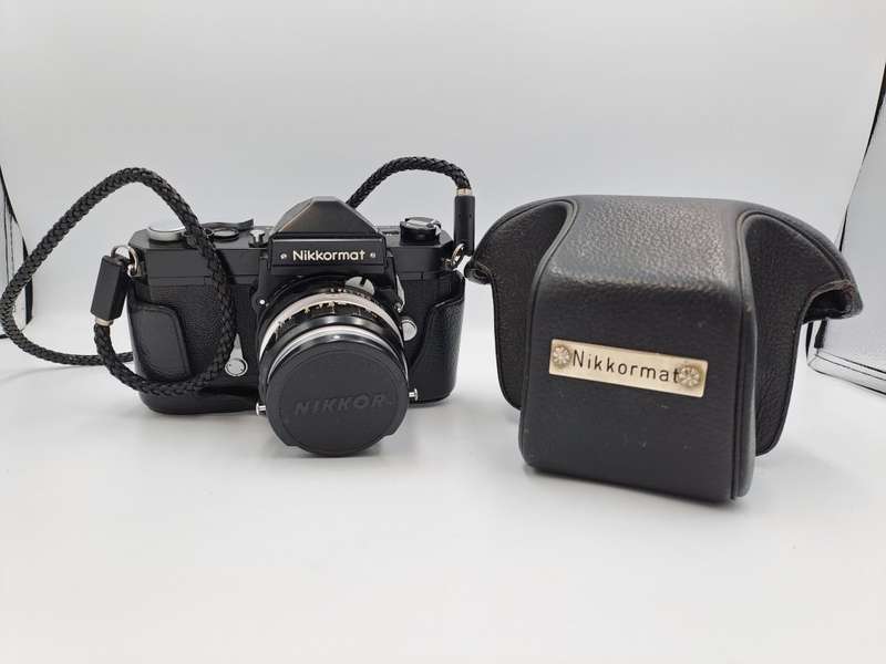 Vintage 1967-1975 Nikkormat FTn 35mm SLR Camera  with Nikkor-H Auto 1:2 f50mm Lens (Black version)