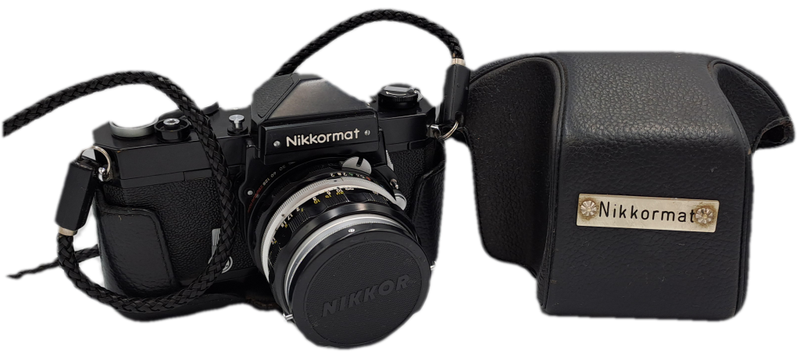 Vintage 1967-1975 Nikkormat FTn 35mm SLR Camera  with Nikkor-H Auto 1:2 f50mm Lens (Black version)