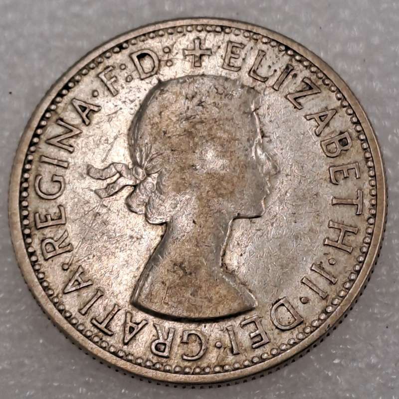 1954 Australia (Silver .500)1 Florin - Elizabeth II 1st Portrait - Royal Visit