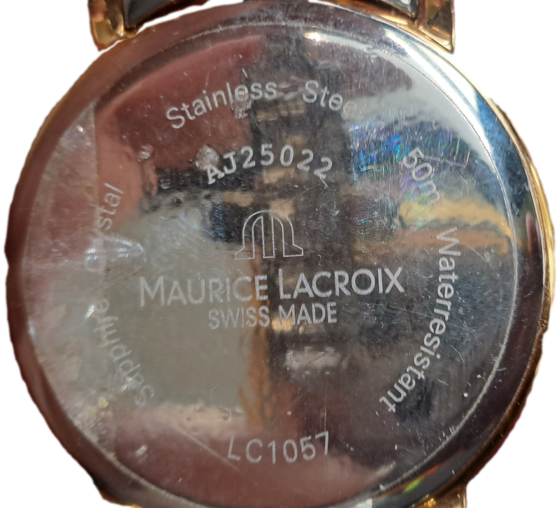 Pre-owned Swiss Made Men`s Maurice Lacroix LC1057-YP016 gold plated Sapphire Crystal Quartz watch
