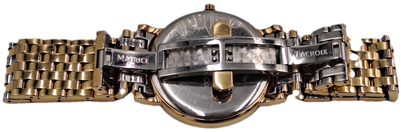 Pre-owned Swiss Made Men`s Maurice Lacroix LC1057-YP016 gold plated Sapphire Crystal Quartz watch