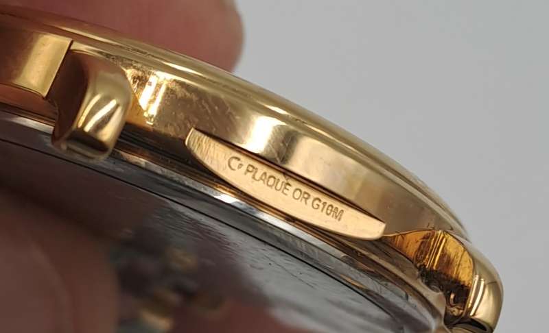 Pre-owned Swiss Made Men`s Maurice Lacroix LC1057-YP016 gold plated Sapphire Crystal Quartz watch
