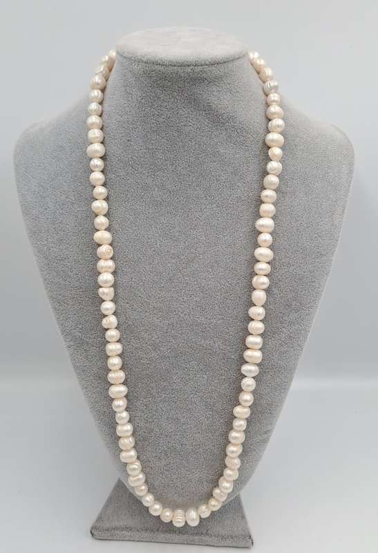 Vintage 74cm Genuine Pearl Necklace -10mm-12mm pearls
