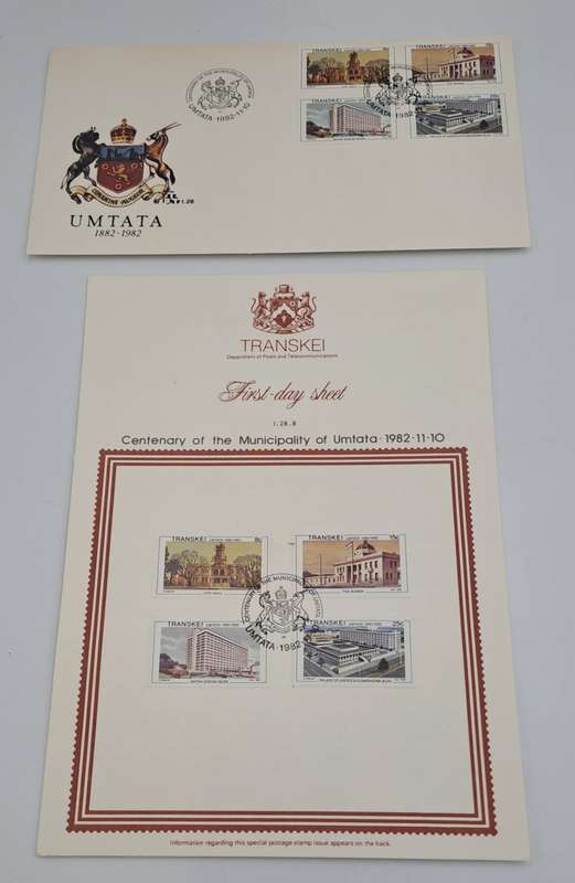 1982 Transkei Umtata Centenary- 1st day cover and Ist day Sheet
