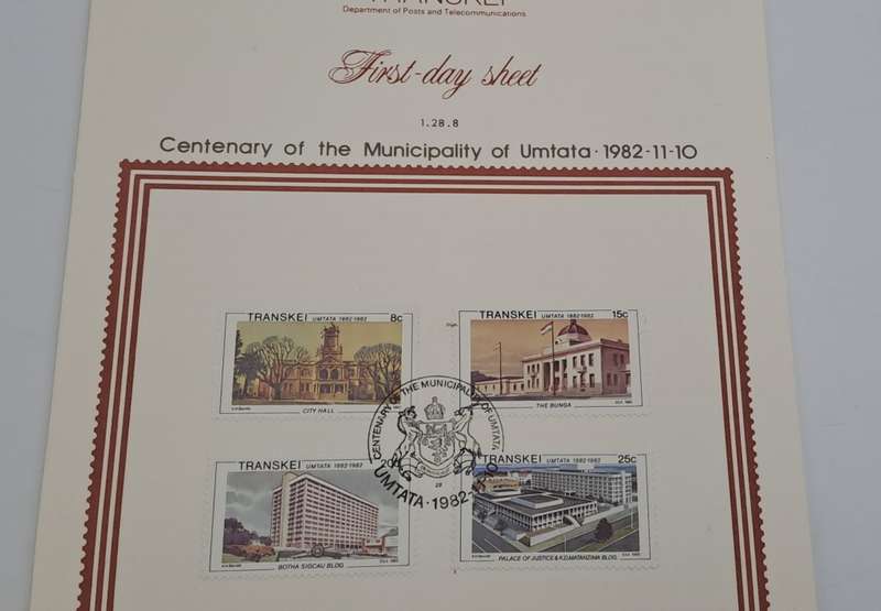 1982 Transkei Umtata Centenary- 1st day cover and Ist day Sheet