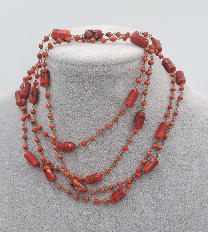 140cm Coral Bead Necklace