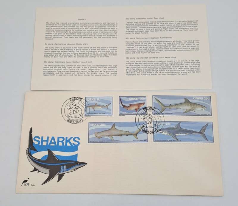 1983 Ciskei-Peddie- Ist day Cover and 1st Day Sheet - Sharks