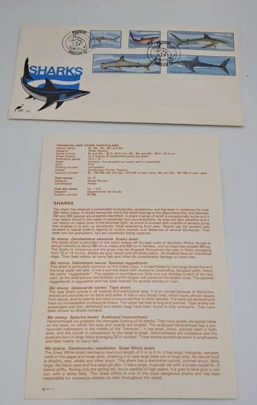 1983 Ciskei-Peddie- Ist day Cover and 1st Day Sheet - Sharks