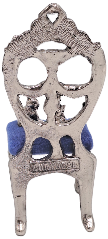 Silver Miniature Chair with 2 Cats -Made in Portugal