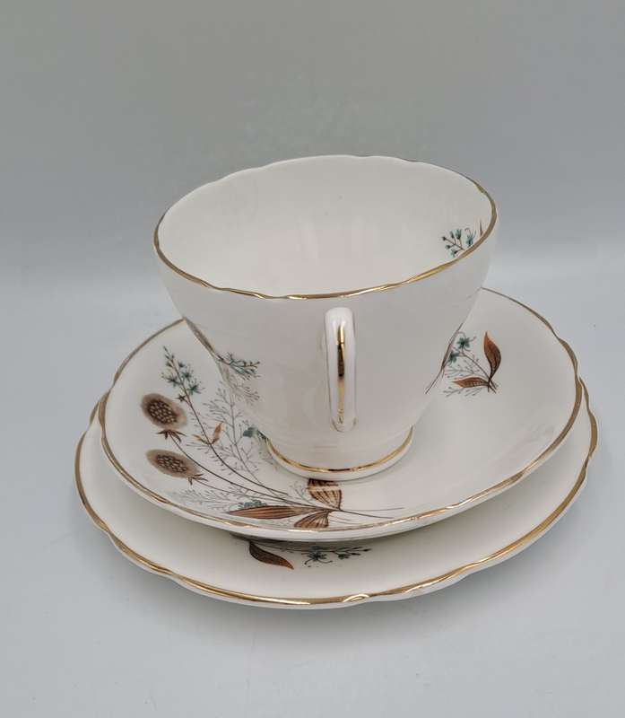 21 pc Vintage Regency Bone China Tea set with 6 Trio`s- Made in England